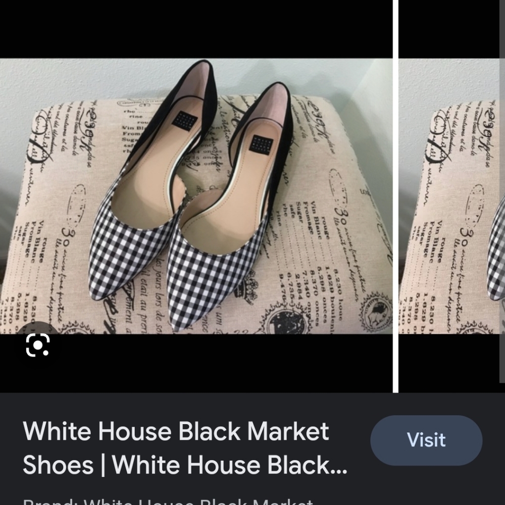 White House Black Market Gingham Flats